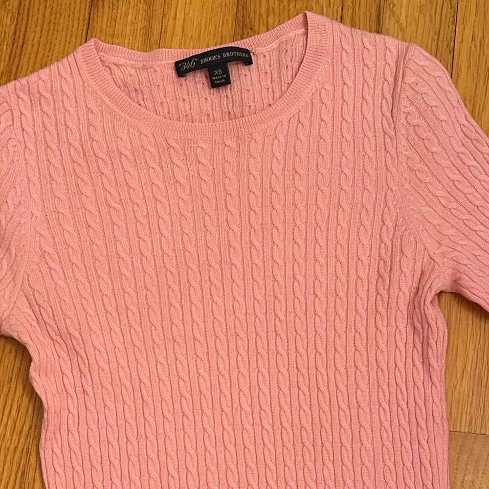 Brooks Brothers 346  Size XS Merino Wool cable Sweater -# - Picture 4 of 10